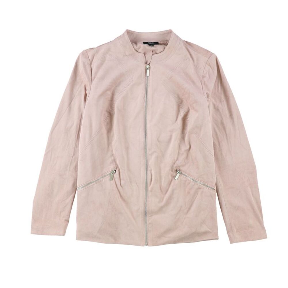 Alfani Womens Plus Size Suede Zip Jacket, NWT